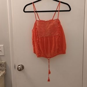 Boho coral Cami small Top